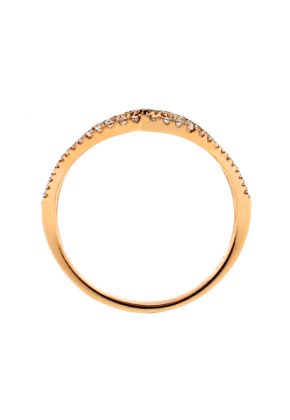 Ladies Wide Diamond Fashion Ring in 18kt Rose Gold