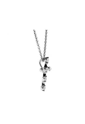 Ladies 6 Stone Diamond Cross Pendant in 18kt White Gold