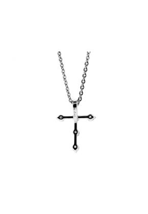 Ladies 6 Stone Diamond Cross Pendant in 18kt White Gold