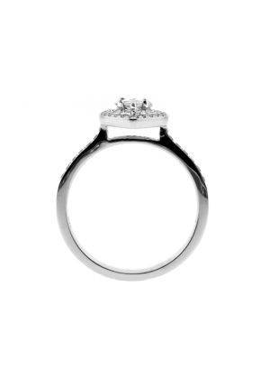 Marquise Halo with Invisible set Diamonds Ladies Ring in 18kt White Gold
