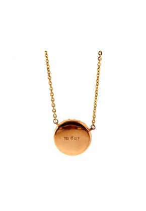 Circle Half Filled with Pave Set Diamonds Necklace in 18kt Rose Gold