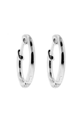 14.7mm x 1.8mm Diamond Hoop Earrings in 18kt White Gold