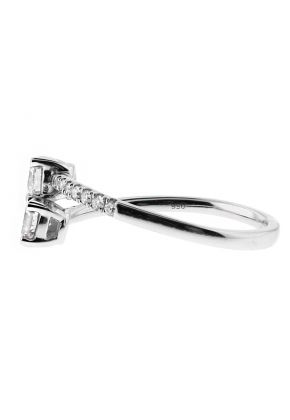 Two Stone Ring Design with 0.57 tcw Diamonds in 18kt White Gold