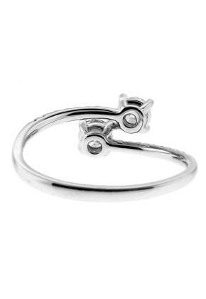 Two Stone Ring Design with 0.57 tcw Diamonds in 18kt White Gold
