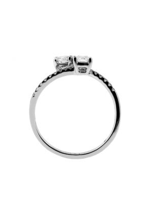 Two Stone Ring Design with 0.57 tcw Diamonds in 18kt White Gold