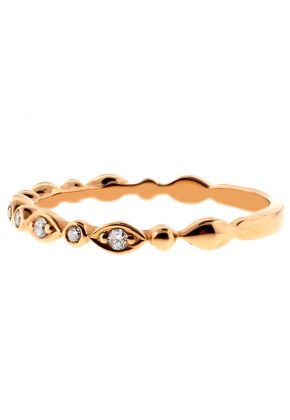 Ladies Stackable Diamond Ring with Marquise and Round Shape Detail in 18kt Rose Gold