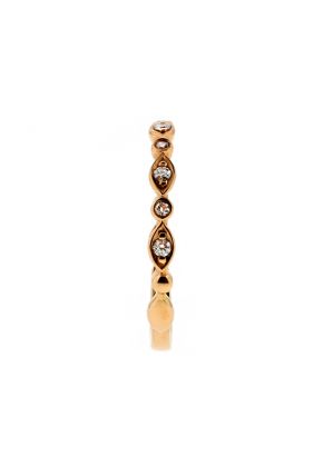 Ladies Stackable Diamond Ring with Marquise and Round Shape Detail in 18kt Rose Gold