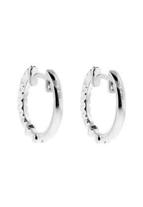 One Row Diamond Hoop Earrings in 18kt White Gold