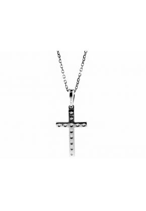 Ladies Diamond Cross in 18kt White Gold