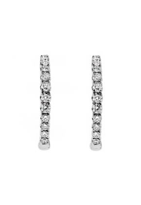 Ladies 1.03 tcw Diamond Hoop Earrings in 18kt White Gold