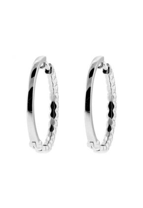 Ladies 1.03 tcw Diamond Hoop Earrings in 18kt White Gold