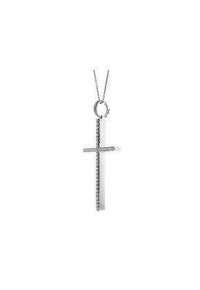 Large Thin Diamond Cross in 18kt White Gold