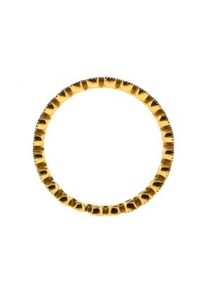 Ladies Beaded Bezel Set Diamond Eternity Band Designed with Sizing Ability in 18kt Yellow Gold