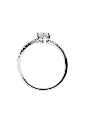 Two Stone Diamond Cross Over Ring in 18kt White Gold