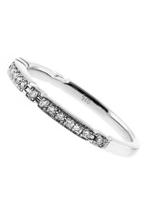 Ladies Stackable Diamond Wedding Band in 18kt White Gold