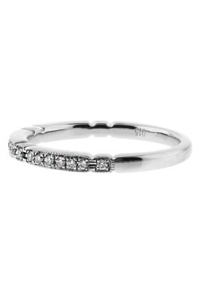 Ladies Stackable Diamond Wedding Band in 18kt White Gold