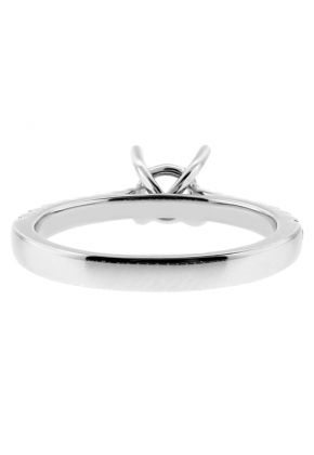 Graduating Diamonds in Shank Engagement Ring Semi Mount in 18kt White Gold
