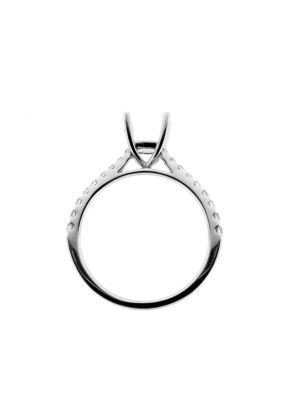 Graduating Diamonds in Shank Engagement Ring Semi Mount in 18kt White Gold