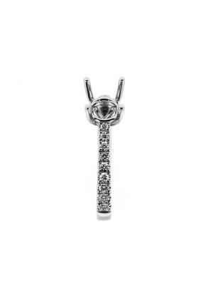 Graduating Diamonds in Shank Engagement Ring Semi Mount in 18kt White Gold
