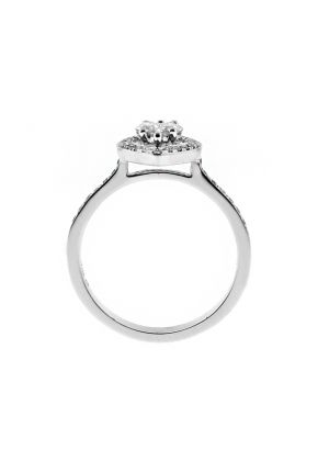 Marquise Halo with Invisible set Diamonds Ladies Ring in 18kt White Gold