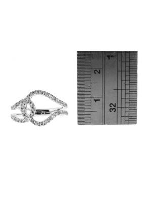 Fashion Interlocking Design of Diamond Right Hand Ring in 18kt White Gold