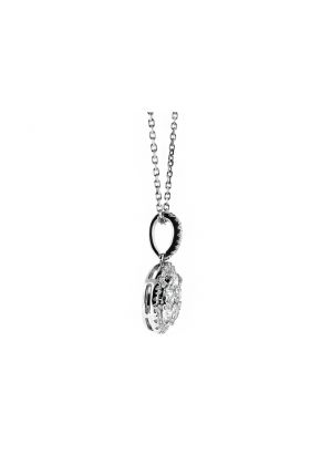 Circle Cluster Diamond Pendant with Diamond Bail in 18kt White Gold