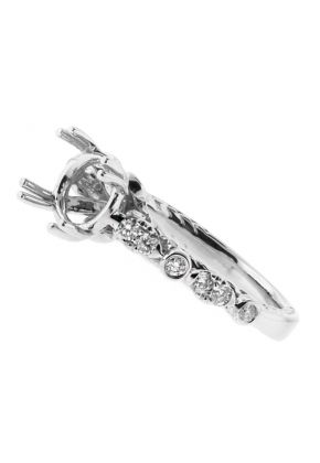 Detailed in Every Angle Diamond Engagement Ring Semi Mount in 18kt White Gold