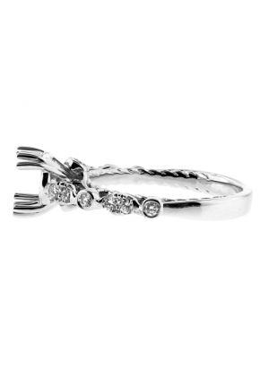 Detailed in Every Angle Diamond Engagement Ring Semi Mount in 18kt White Gold