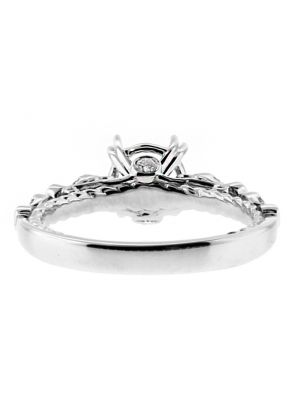 Detailed in Every Angle Diamond Engagement Ring Semi Mount in 18kt White Gold