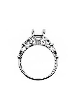 Detailed in Every Angle Diamond Engagement Ring Semi Mount in 18kt White Gold