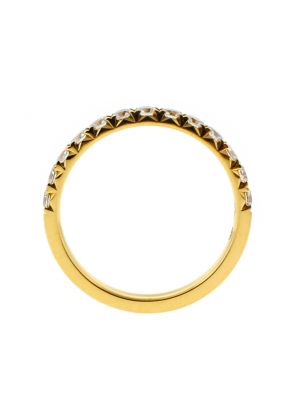 Single Row 13 Stone Diamond Wedding Band Ring in 18kt Yellow Gold