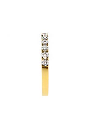 Single Row 13 Stone Diamond Wedding Band Ring in 18kt Yellow Gold