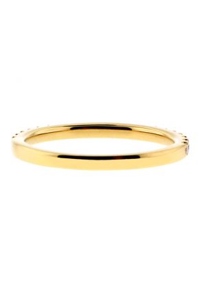 Thin Prong Set Diamond Wedding Band Ring in 18kt Yellow Gold
