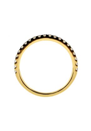 Thin Prong Set Diamond Wedding Band Ring in 18kt Yellow Gold