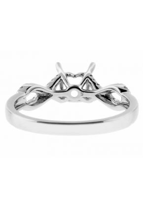 Ribbon Twist Shank Diamond Engagement Ring Semi Mount in 18kt White Gold