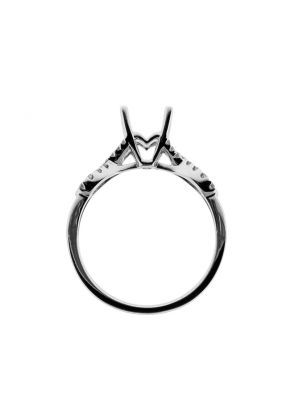 Ribbon Twist Shank Diamond Engagement Ring Semi Mount in 18kt White Gold