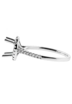 ircle Halo for 7 to 8mm Stone Diamond Engagement Ring Semi Mount in 18kt White Gold