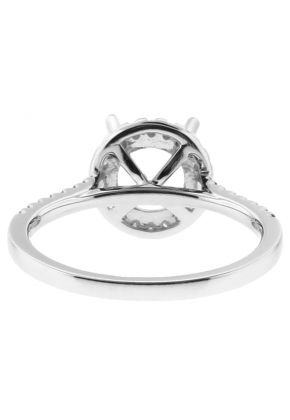 ircle Halo for 7 to 8mm Stone Diamond Engagement Ring Semi Mount in 18kt White Gold
