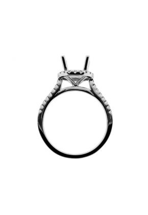ircle Halo for 7 to 8mm Stone Diamond Engagement Ring Semi Mount in 18kt White Gold