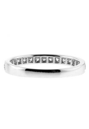 Ladies Diamond Wedding Band, Single Row with Milgrain Detail in 18kt White Gold