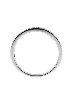 Ladies Diamond Wedding Band, Single Row with Milgrain Detail in 18kt White Gold