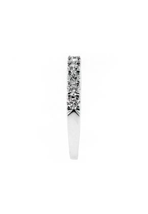 2.7mm Wide Single Row 12 Stone Diamond Ladies Ring Band in 18kt White Gold