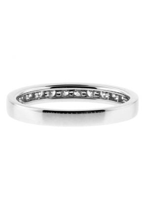 3mm Wide Preset 11 Stone, Ladies Diamond Wedding Band Ring in 18kt White Gold