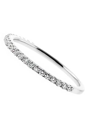 1.4mm Wide, Thin 25 Stone Ladies Diamond Wedding Band Ring in 18kt White Gold