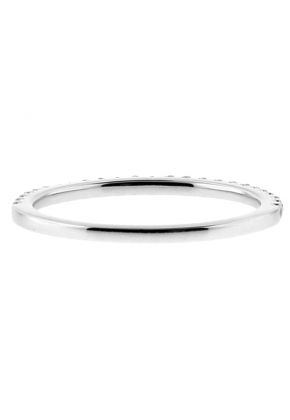 1.4mm Wide, Thin 25 Stone Ladies Diamond Wedding Band Ring in 18kt White Gold