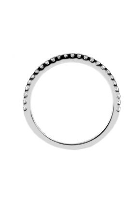 1.4mm Wide, Thin 25 Stone Ladies Diamond Wedding Band Ring in 18kt White Gold