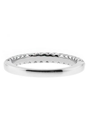 Pave Set 2.9mm Wide Ladies Diamond Wedding Band Ring in 18kt White Gold