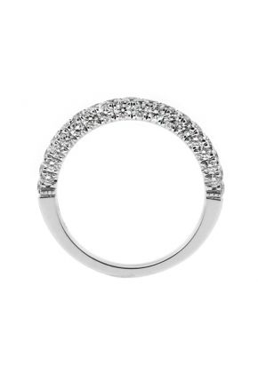 Pave Set 2.9mm Wide Ladies Diamond Wedding Band Ring in 18kt White Gold