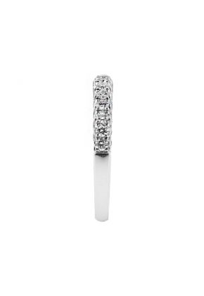 Pave Set 2.9mm Wide Ladies Diamond Wedding Band Ring in 18kt White Gold
