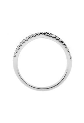 Two Row Cross Over Ladies 4.3mm Diamond Wedding Band Ring in 18kt White Gold